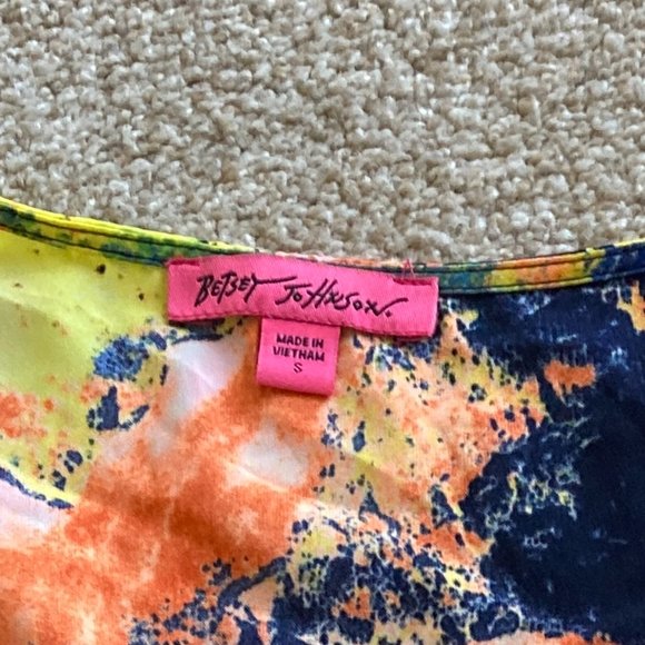 Betsey Johnson ruffled floral bohemian tie around the waist blouse Size S - Picture 6 of 6